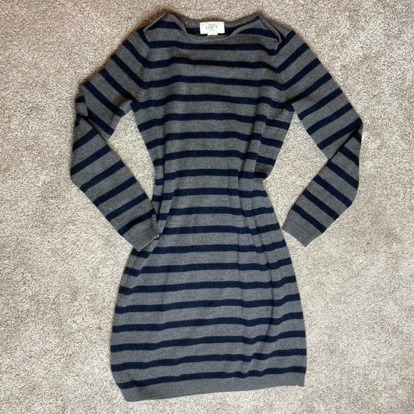 LOFT Dresses & Skirts - 3️⃣ for $20 LOFT Wool Blend Striped Sweater Dress